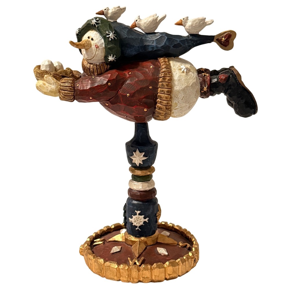 Boyds Bears Carvers Choice Barnaby Homeward Bound Snowman Figurine 370001 1998 *
